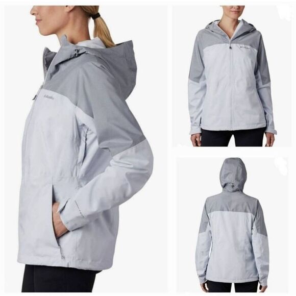 ☔️🔹️Columbia Blue Evolution Valley Two-Tone Zippered Jacket w/Hood Small - Picture 14 of 14